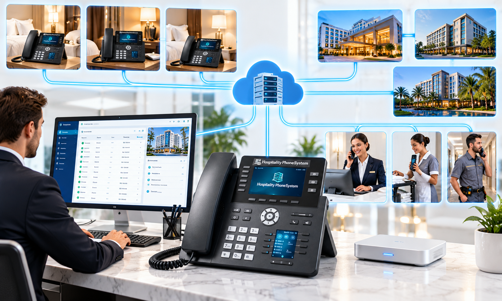 Business IP telephone system and network equipment